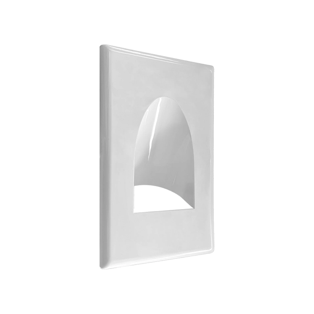 BVMINSLWPW-1 Single gang snap on screwless inner scoop wall plate, white