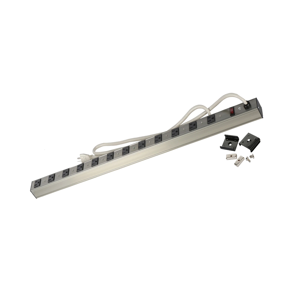 CD-6609 12 outlet power bar with CUL; Silvery White; 14AWG*3C*6FT(exposed)