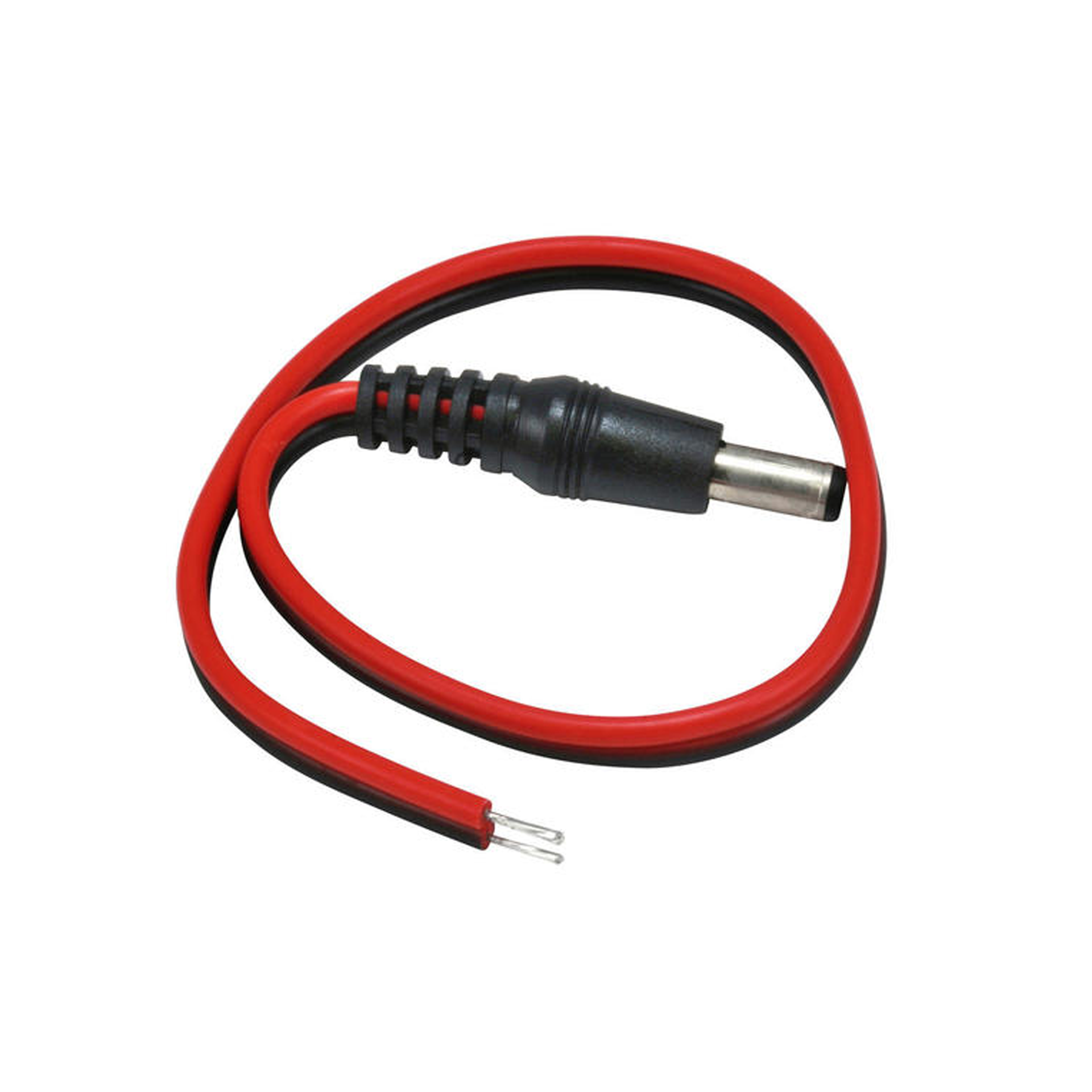 Plug-DCW2015 DC Power Plug. 2.1 x 5.5 x 10mm head. 2 x 20AWG wire in 120mm length