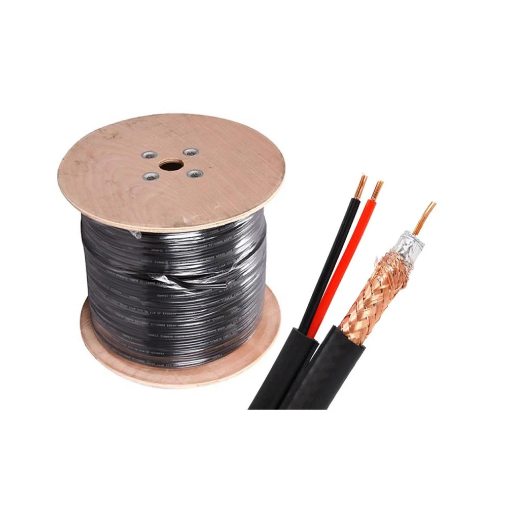 W-95S/500-B RG59 Siamese RG59, Shielded, Siamese Cable 500ft Black (Pull Box)