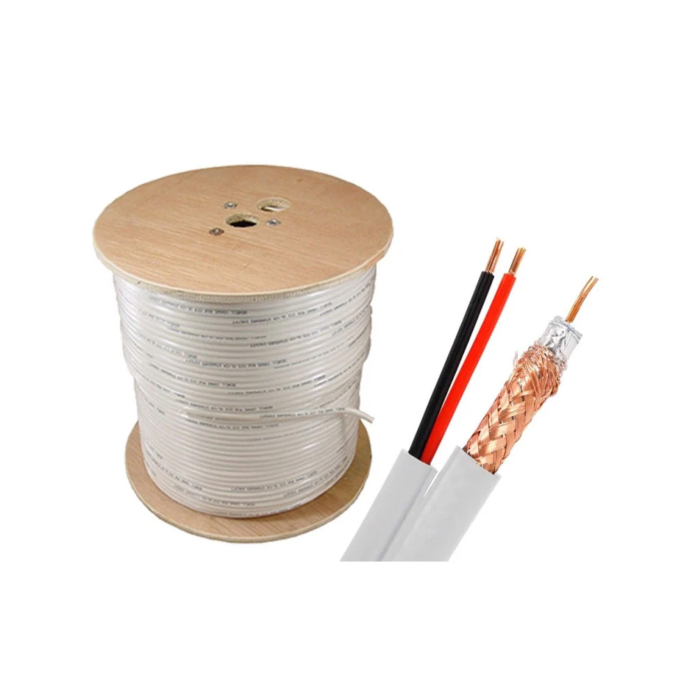 W-95S/500-W RG59 Siamese RG59, Shielded, Siamese Cable 500ft White  (Pull Box)
